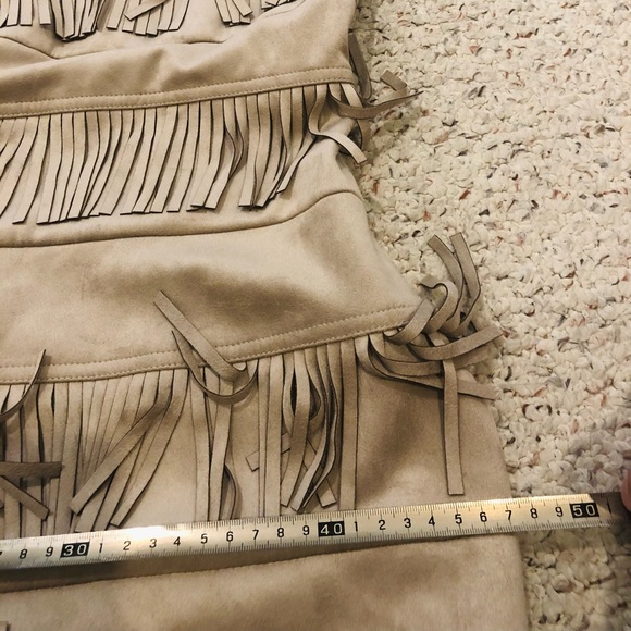 CK Faux Suede Fringe Dress Size 6 - Picture 6 of 6